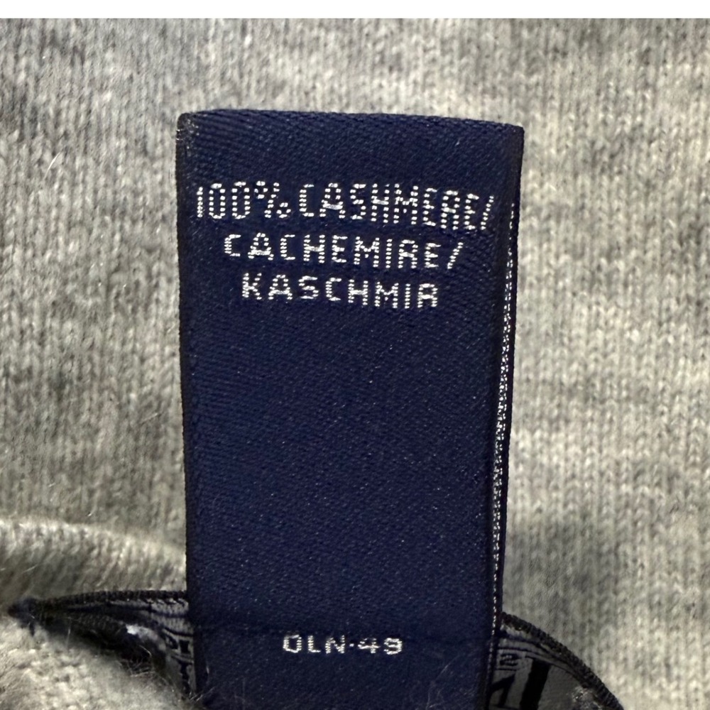 Lands' End Women's S Short Sleeve Sweater Gray 100% Cashmere Crew Neck Pullover - Picture 4 of 8